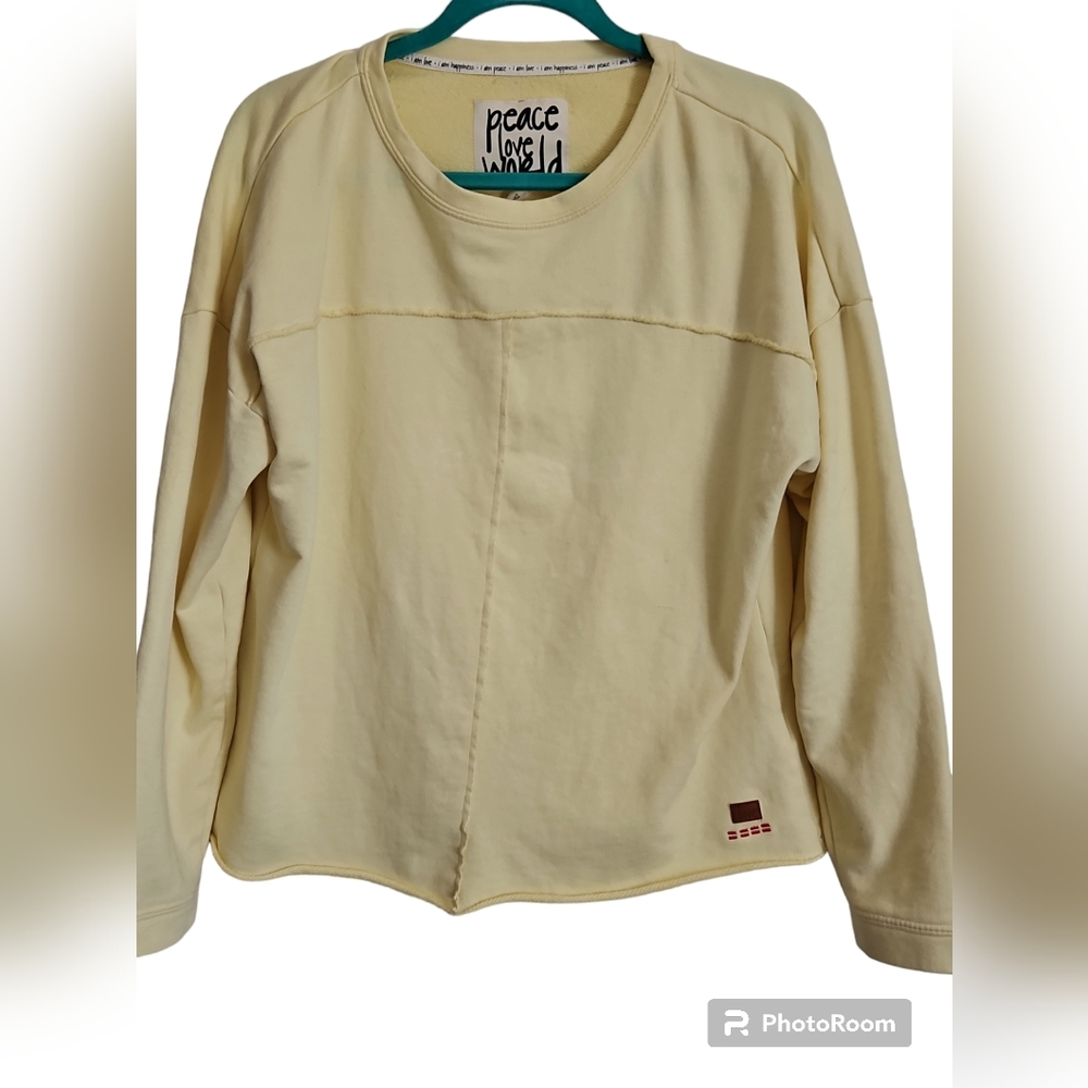 Peace Love World Crop Sweat in XXS